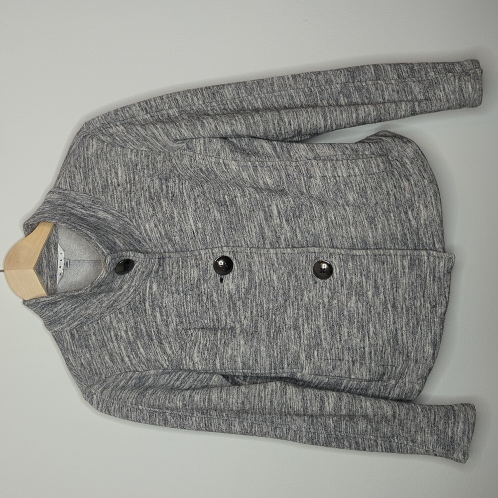 CAbi Hourglass Sweatshirt Jacket Size small Gray Space Dye Style 596